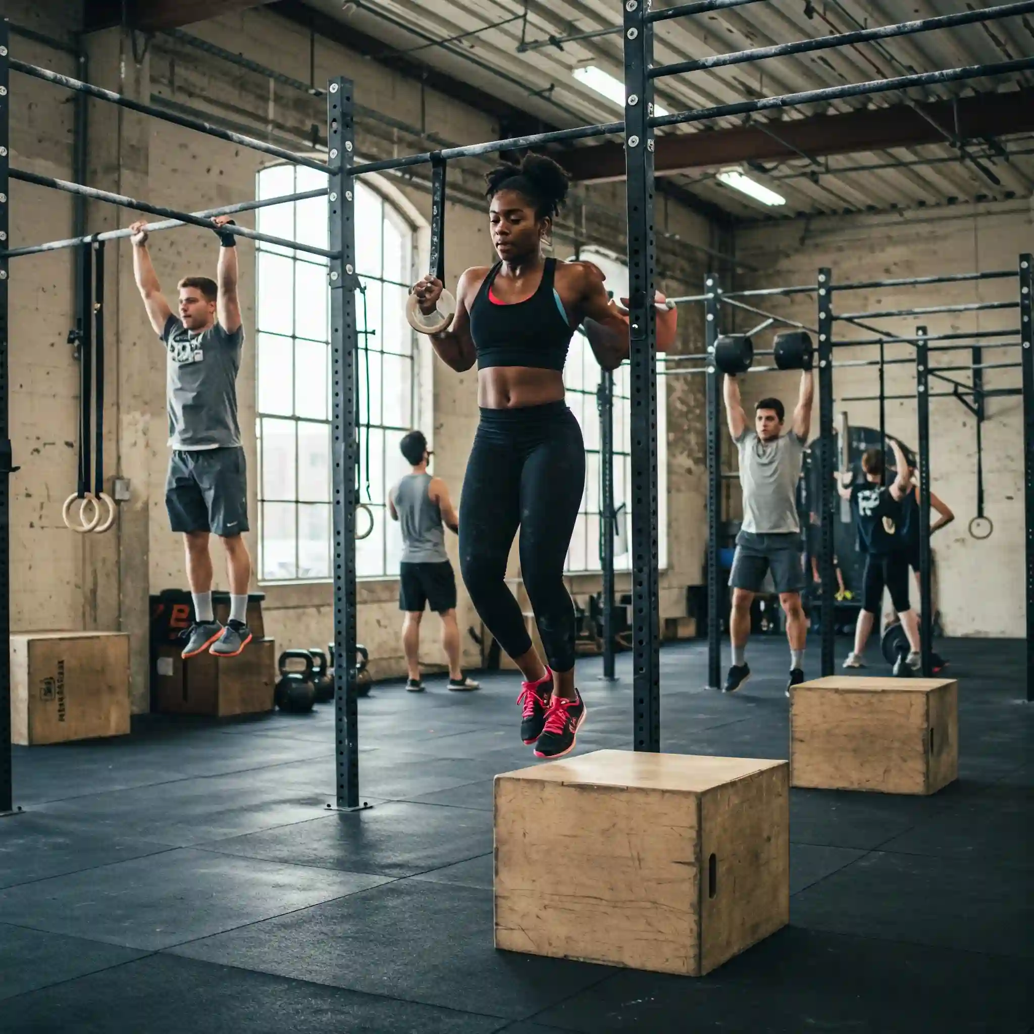 personas haciendo crossfit