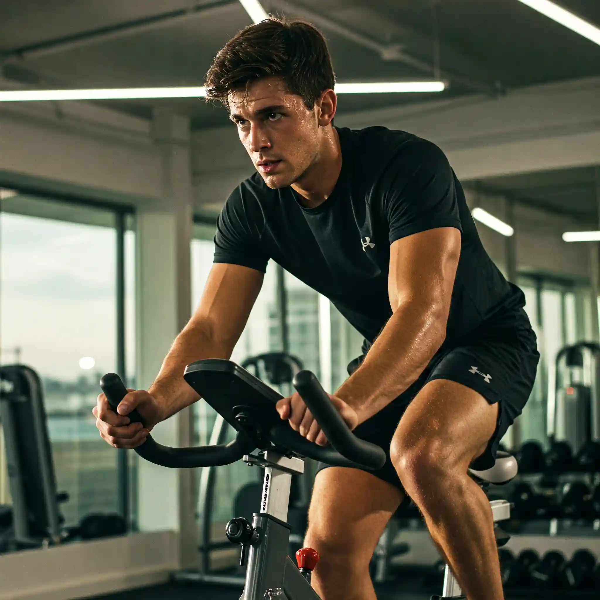 chico haciendo spinning